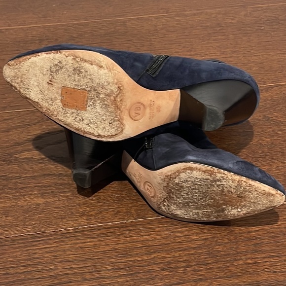 Veronica Beard Women’s Blue Suede and Black Leather Booties Size 39/9 - Picture 8 of 10